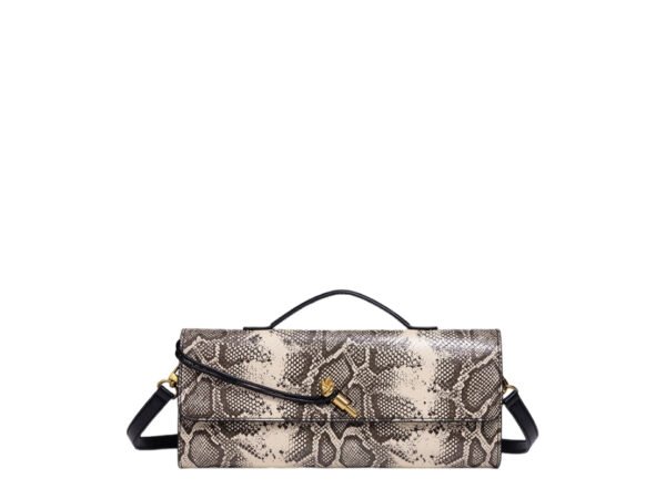 Fashionable snake-skin handbag