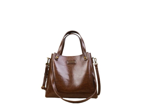 Vintage oil waxed leather handbag